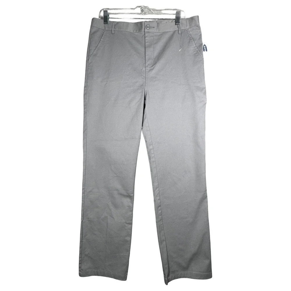 Old Navy Boys Earl Gray Twill Chino Uniform Pants School Casual Everyday Neutral
